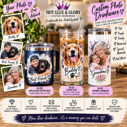 Custom Photo Drinkware | Personalized Tumbler or Mug | Custom Photo Gift