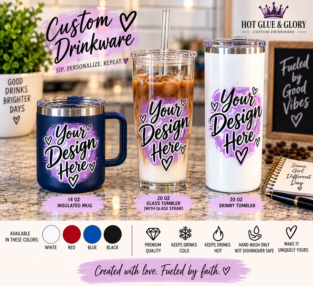 Custom Drinkware | Personalized Tumbler or Mug | Custom Design Made for You