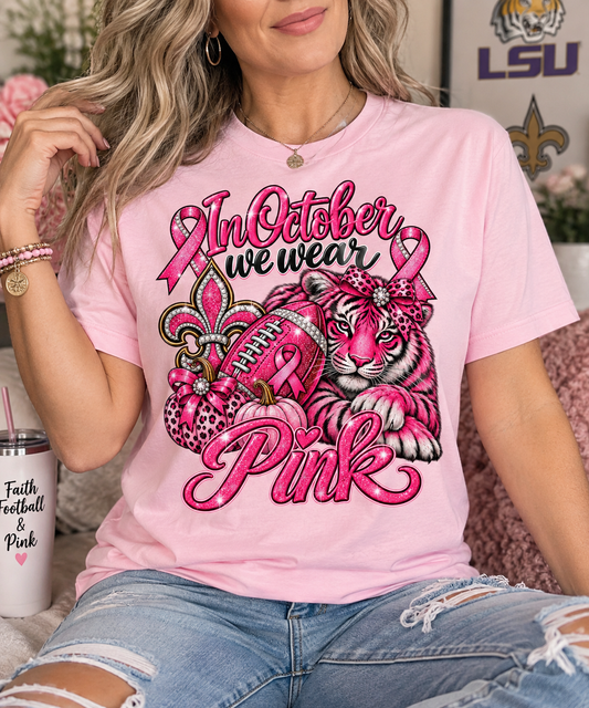 LSU Saints Pink Breast Cancer Awareness Football Shirt