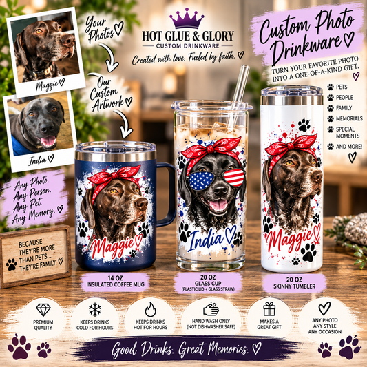 Custom Photo Drinkware | Personalized Tumbler or Mug | Custom Photo Gift