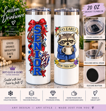 Custom Drinkware | Personalized Tumbler or Mug | Custom Design Made for You