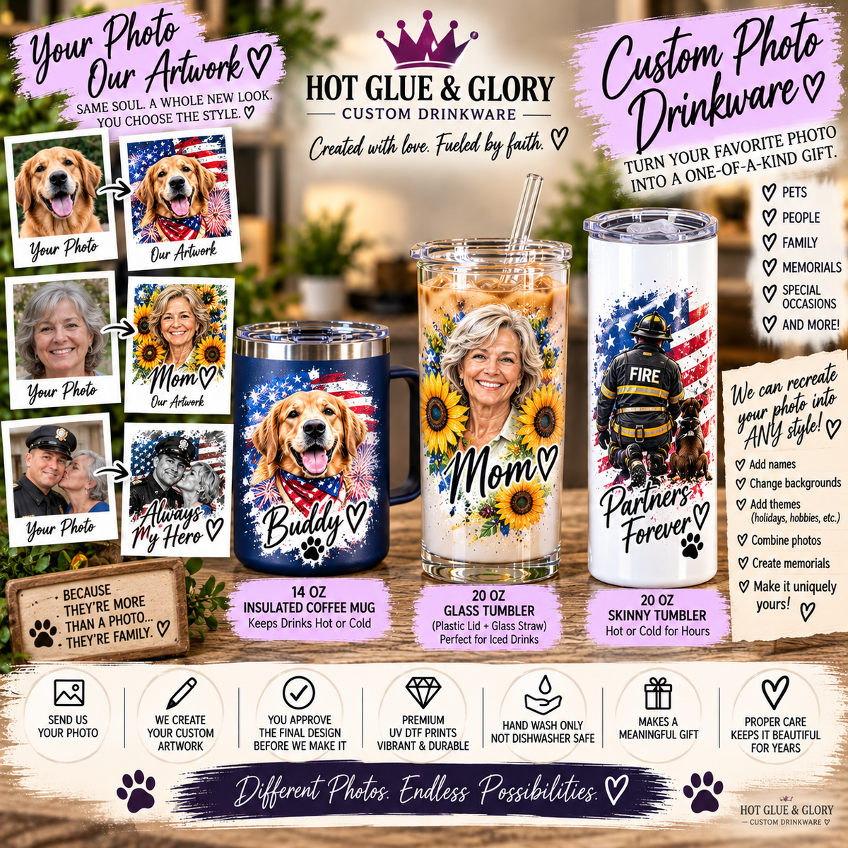 Custom Photo Drinkware | Personalized Tumbler or Mug | Custom Photo Gift